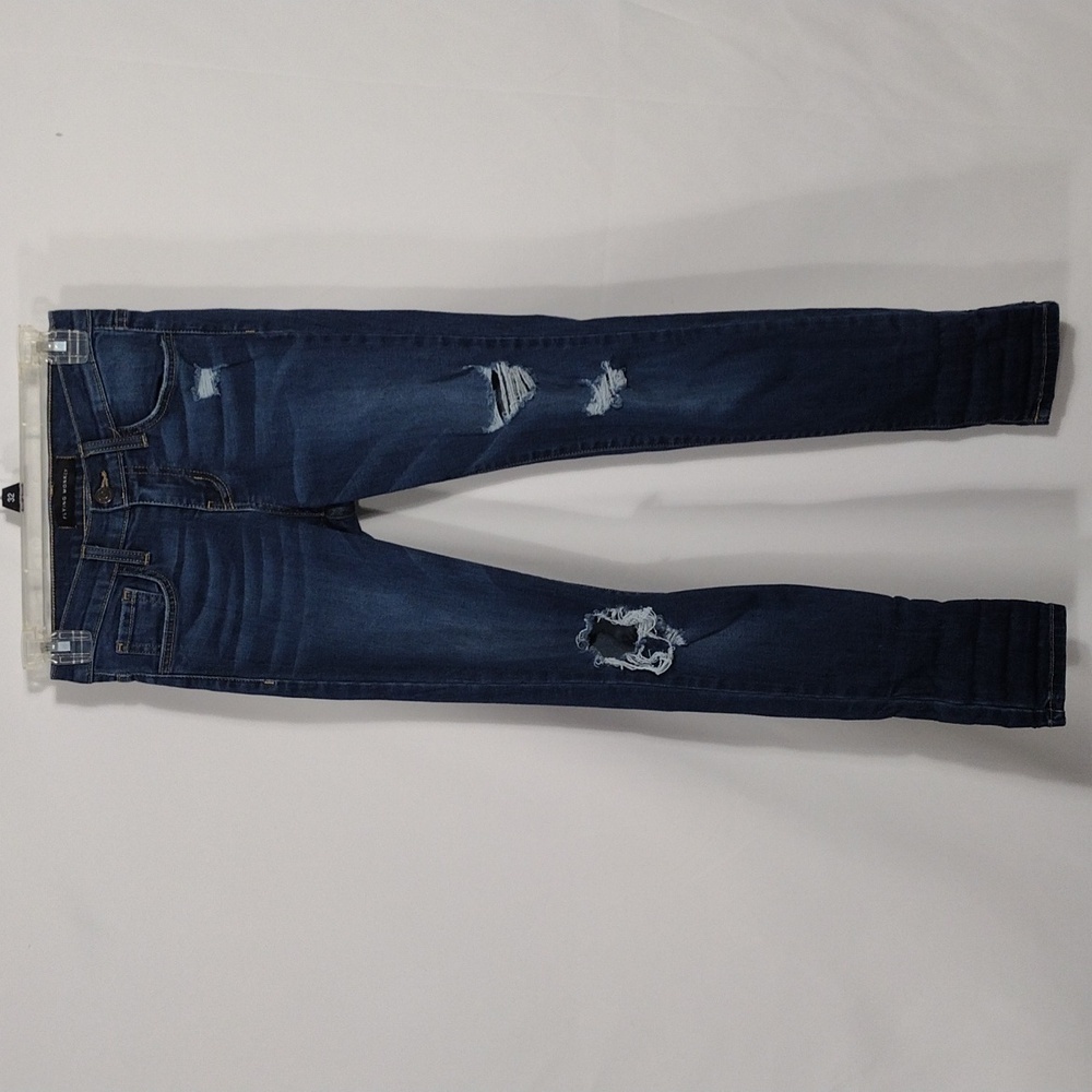 Euc Flying Monkey Dark Wash Distressed Skinny Jeans Size 24